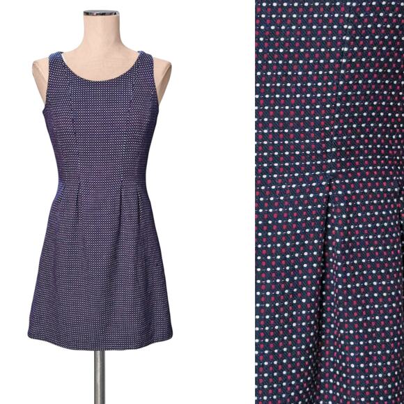 TOMMY HILFIGER Patriotic Red White Blue Mini Polka Dot Dress Woven 2 - Picture 1 of 1
